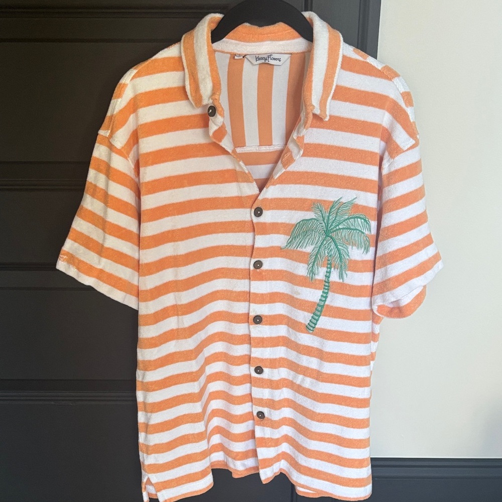 Kenny Flowers Orange and White Striped Shirt